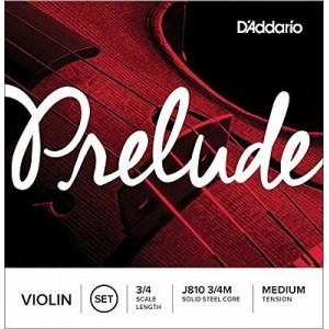 D'Addario Prelude Violin String Set, 3/4 Scale, Medium Tension